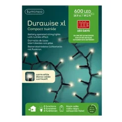 KAEMINGK Ghirlande Di Luci-Ghirlanda luminosa Durawise 14,98 m Bianco caldo 600 LED CN