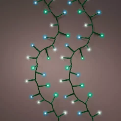 KAEMINGK Ghirlande Di Luci-Ghirlanda luminosa 16 m 750 LED cavo verde Luxe Tricolore Verde blu e bianco