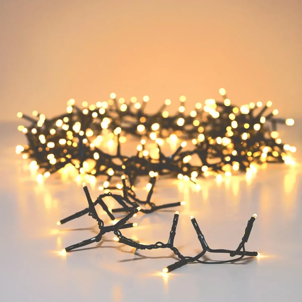 EMINZA Guilande Di Luci Grande Lunghezza|Ghirlande Di Luci-Ghirlanda luminosa 22,50 m 1000 LED cavo verde Luxe Bianco caldo Champagne