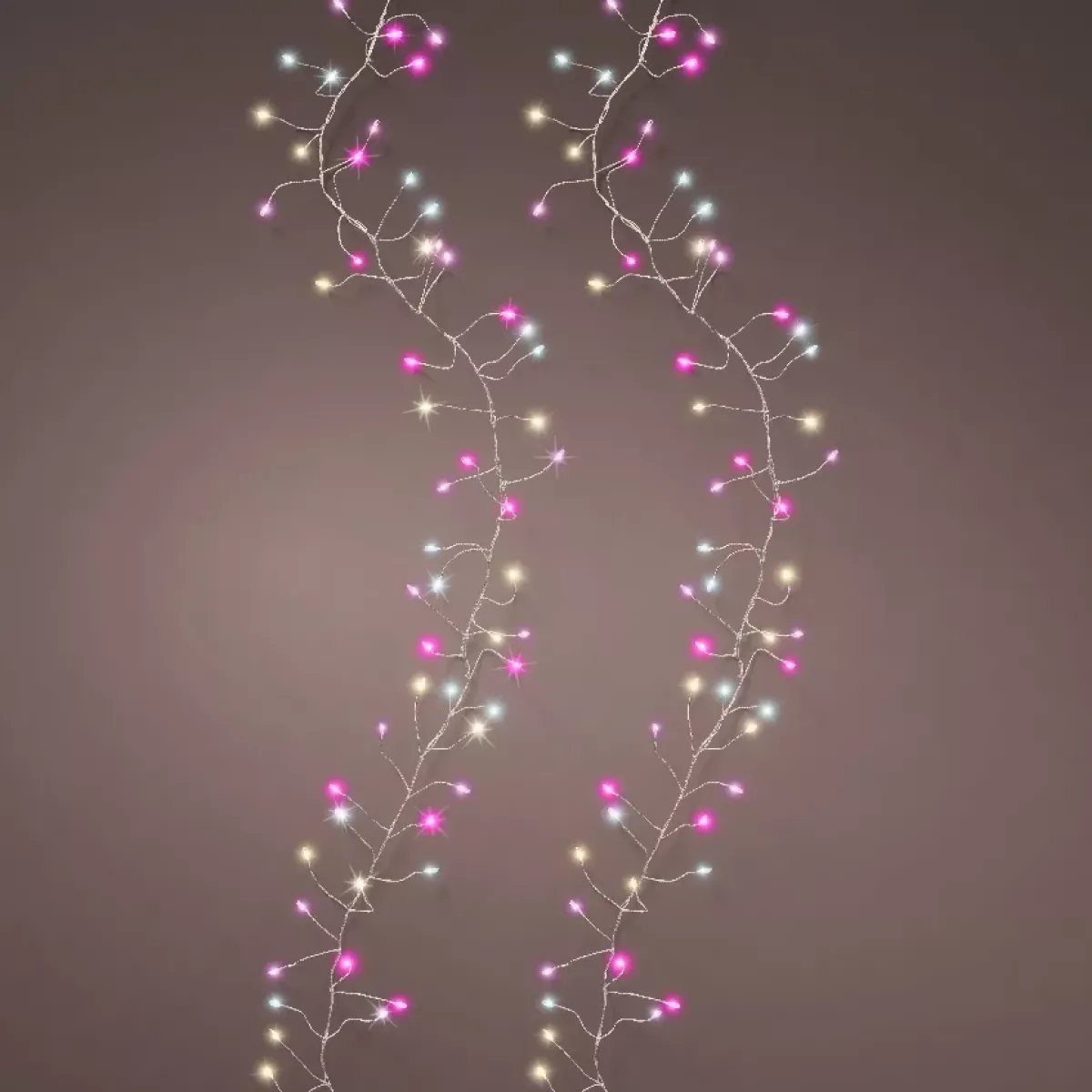 KAEMINGK Ghirlande Di Luci-Ghirlanda luminosa 12 m 960 Micro LED cavo argento Luxe Tricolore Rosa bianco caldo e freddo