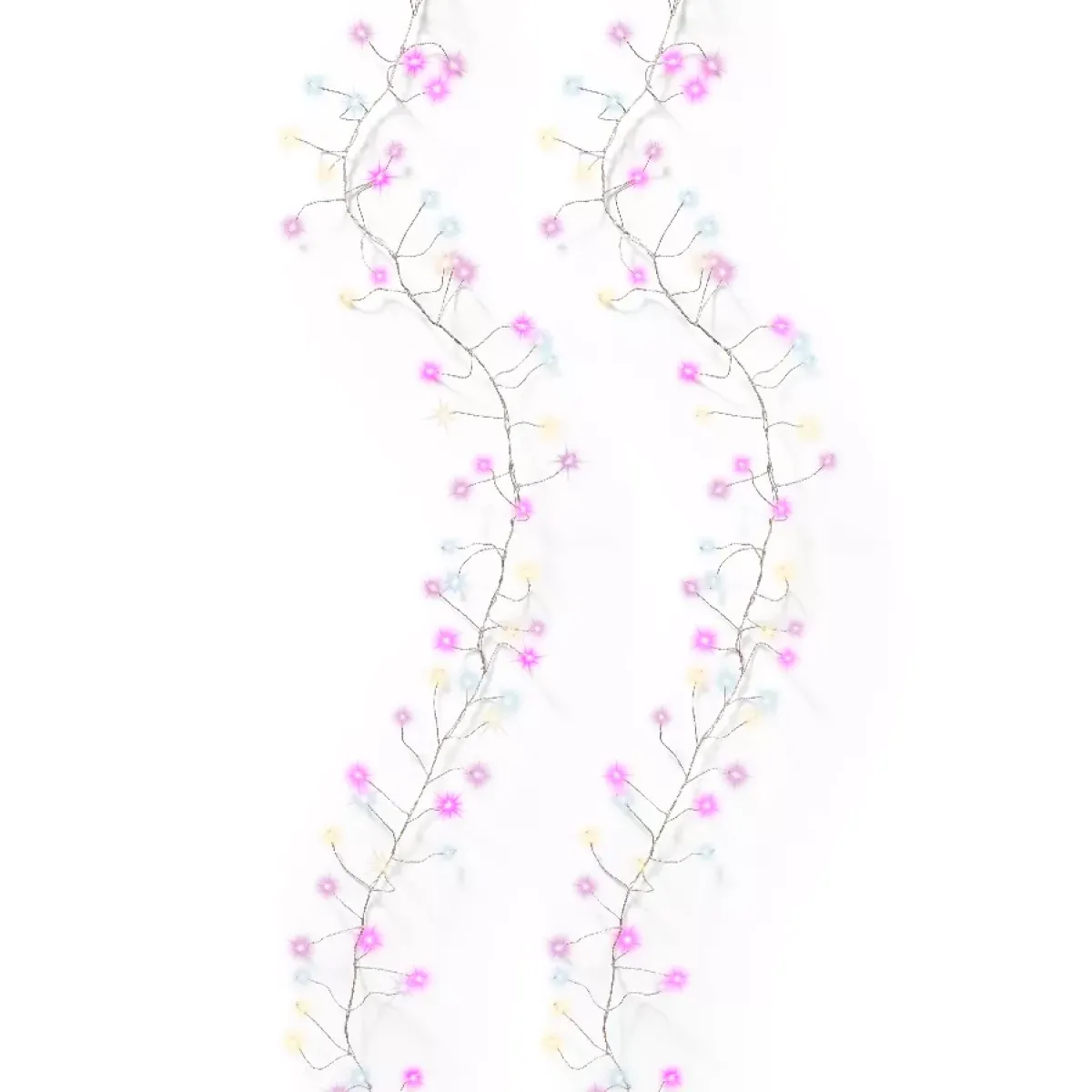 KAEMINGK Ghirlande Di Luci-Ghirlanda luminosa 6 m 480 Micro LED cavo argento Luxe Tricolore Rosa, bianco caldo e freddo