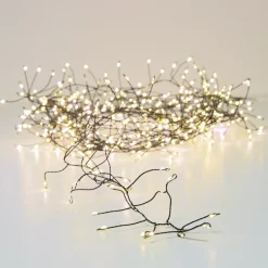 KAEMINGK Ghirlande Di Luci-Ghirlanda luminosa 12 m 960 Micro LED cavo nero Luxe Bianco caldo