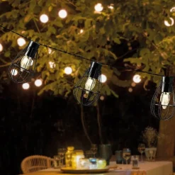 #N/A Luci Per Esterno-Ghirlanda luminosa solare Gabbia 3,5 m - Bianco caldo 8 LED