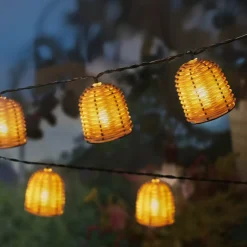 KAEMINGK Luci Per Esterno-Ghirlanda luminosa solare in resina intrecciata 8 LED (2,10 m) Campagna