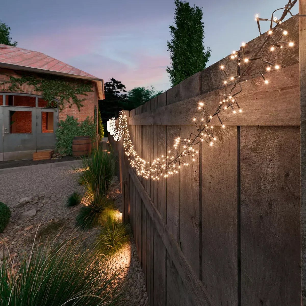 KAEMINGK Ghirlande Di Luci-Ghirlanda luminosa Solare ricaricabile 10,50 m 1128 LED cavo nero Grappolo