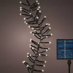 KAEMINGK Ghirlande Di Luci-Ghirlanda luminosa Solare ricaricabile 10,50 m 1128 LED cavo nero Grappolo