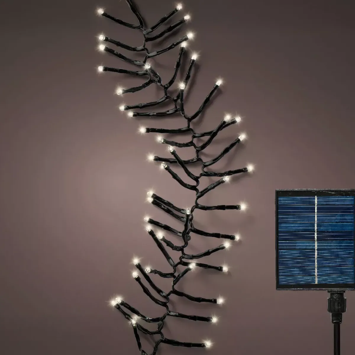 KAEMINGK Ghirlande Di Luci-Ghirlanda luminosa Solare ricaricabile 10,50 m 1128 LED cavo nero Grappolo