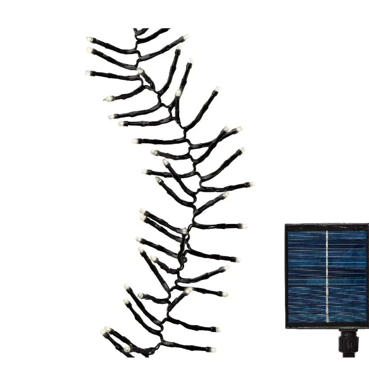 KAEMINGK Ghirlande Di Luci-Ghirlanda luminosa Solare ricaricabile 14 m 1512 LED cavo nero Grappolo