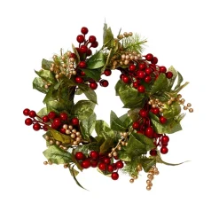 KAEMINGK Corona Di Natale-ghirlanda natalizia (D45 cm) Magia di Bacche Perla e rosso