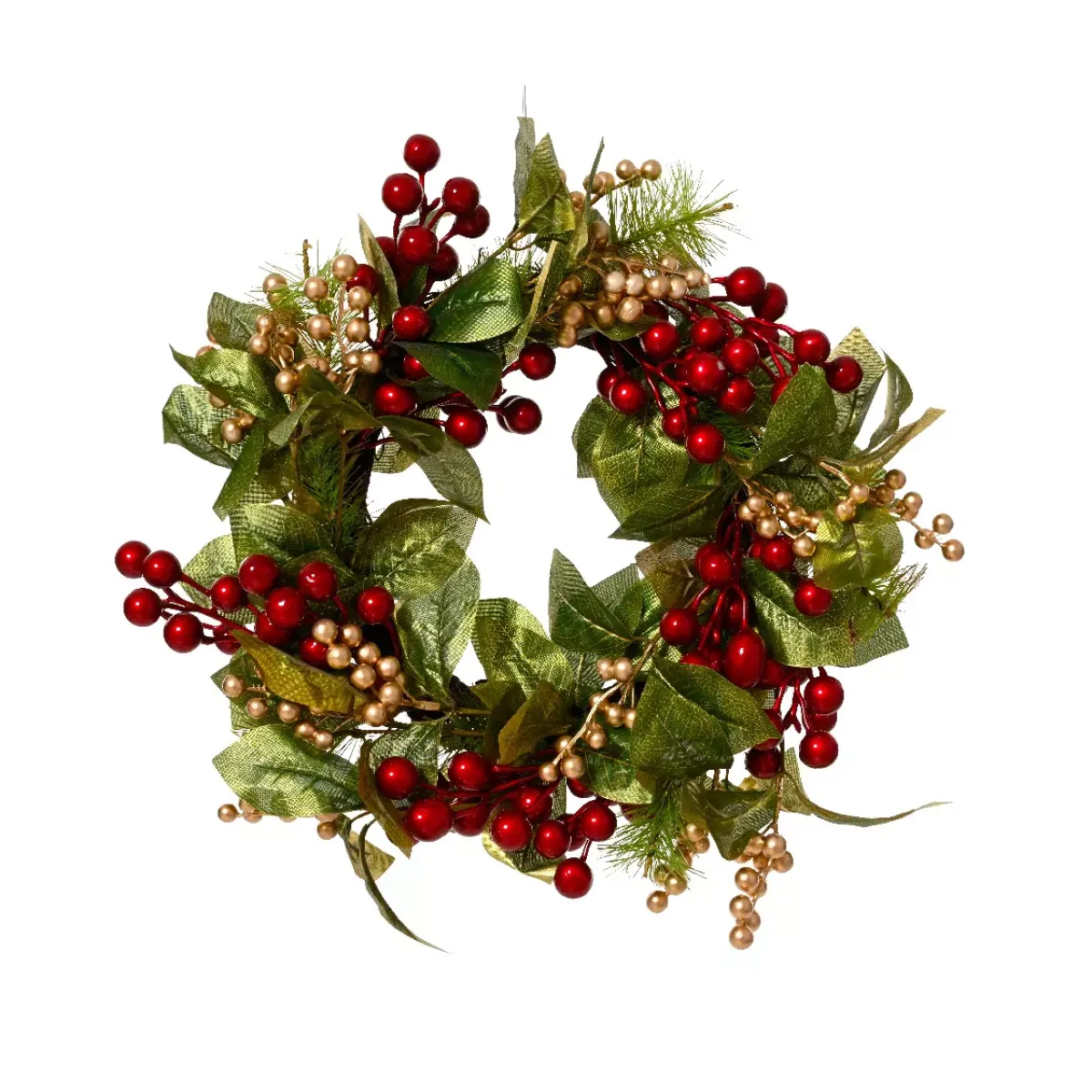 KAEMINGK Corona Di Natale-ghirlanda natalizia (D45 cm) Magia di Bacche Perla e rosso