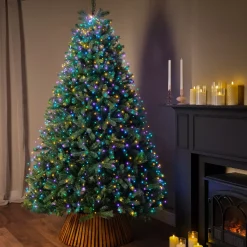 KAEMINGK Ghirlande Di Luci-Ghirlanda tenda per albero H2,40m 832 Micro LED cavo verde Multicolore pastello