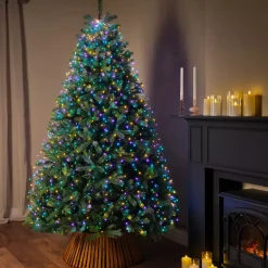 KAEMINGK Ghirlande Di Luci-Ghirlanda tenda per albero 2,10m 672 Micro LED cavo verde Multicolore pastello