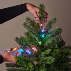 KAEMINGK Ghirlande Di Luci-Ghirlanda tenda per albero 1,80 m 408 Micro LED cavo verde Multicolore pastello