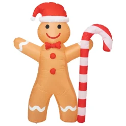 FEERIC LIGHTS Babbo Natale Animali E Personaggi|Personaggi E Oggetti Grande Dimensione-Gingy Uomo di pan di zenzero gonfiabile (H140 cm) Bastoncini di zucchero