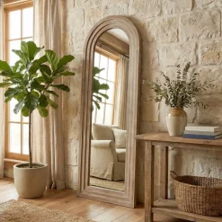 EMINZA Specchi-Grande specchio da parete con cornice in legno (182 cm) Marbala