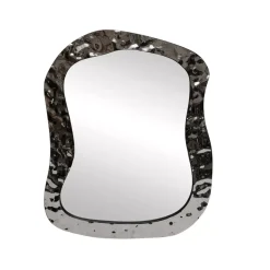 EMINZA Specchi-Grande specchio da parete con cornice in metallo (105 cm) Silverside