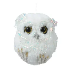 KAEMINGK Addobbi Natalizi-Gufo di Natale da appendere (H8 cm) glitter e lustrini iridescenti