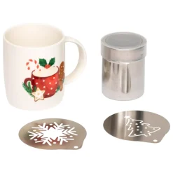 JJA Stoviglie Natalizie-Kit da barista Cappuccino Natale goloso