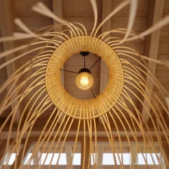 EMINZA Lampadari-Lampada a sospensione con frange in bambù (H85 cm) Maoki