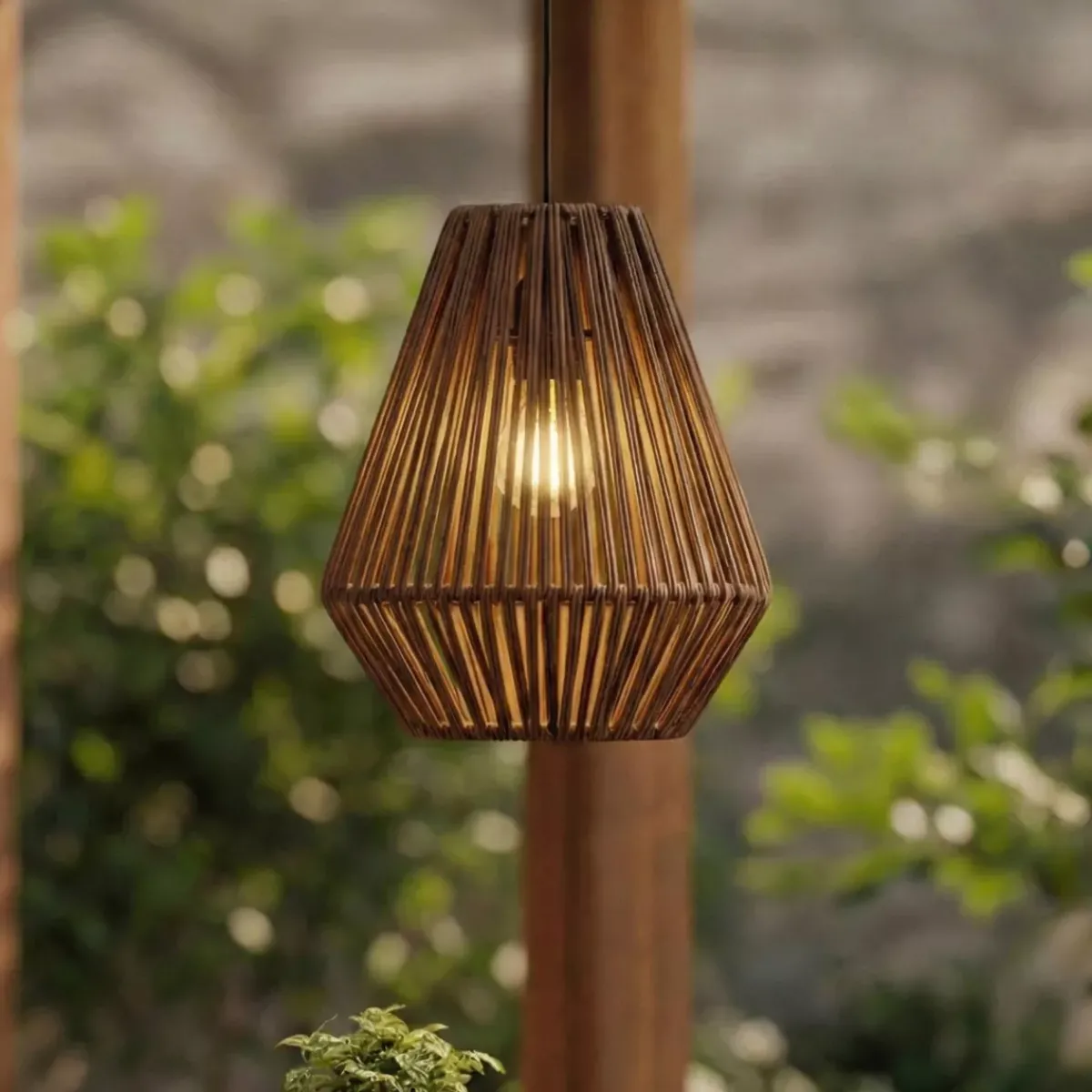 KAEMINGK Luci Per Esterno-Lampada a sospensione da giardino a batteria con 15 LED (H27 cm) Messya