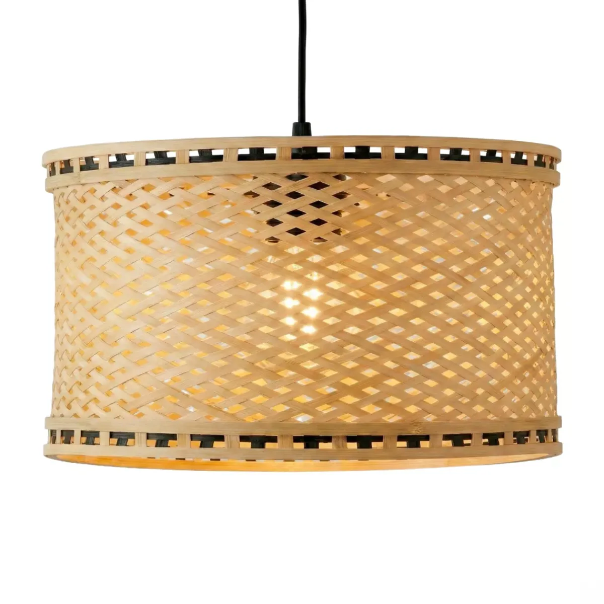 EMINZA Lampadari-Lampada a sospensione in bambù (D40 cm) Estepona Nero e