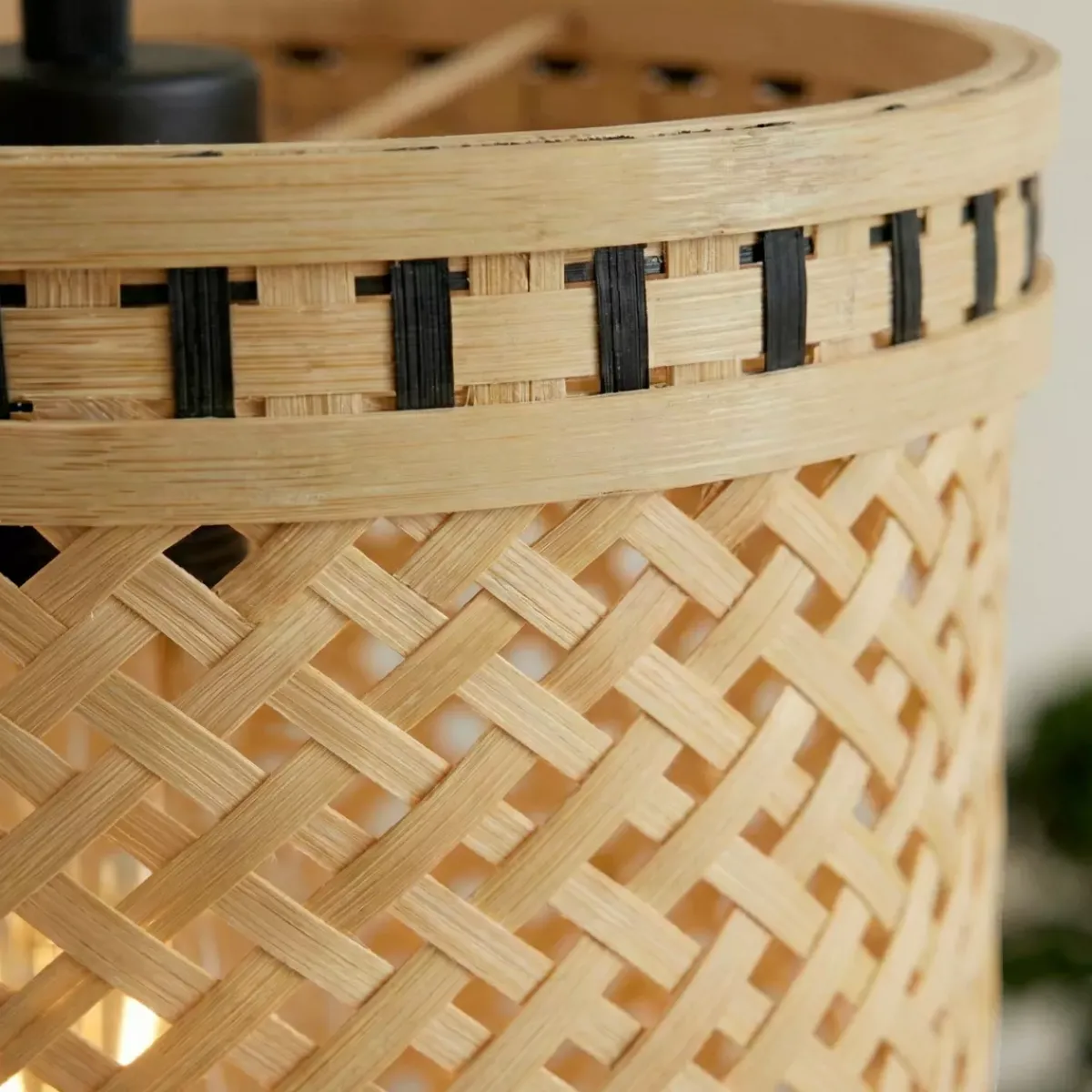 EMINZA Lampadari-Lampada a sospensione in bambù (D40 cm) Estepona Nero e