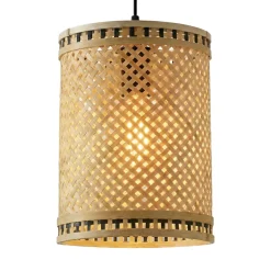 EMINZA Lampadari-Lampada a sospensione in bambù (H30 cm) Estepona Nero e