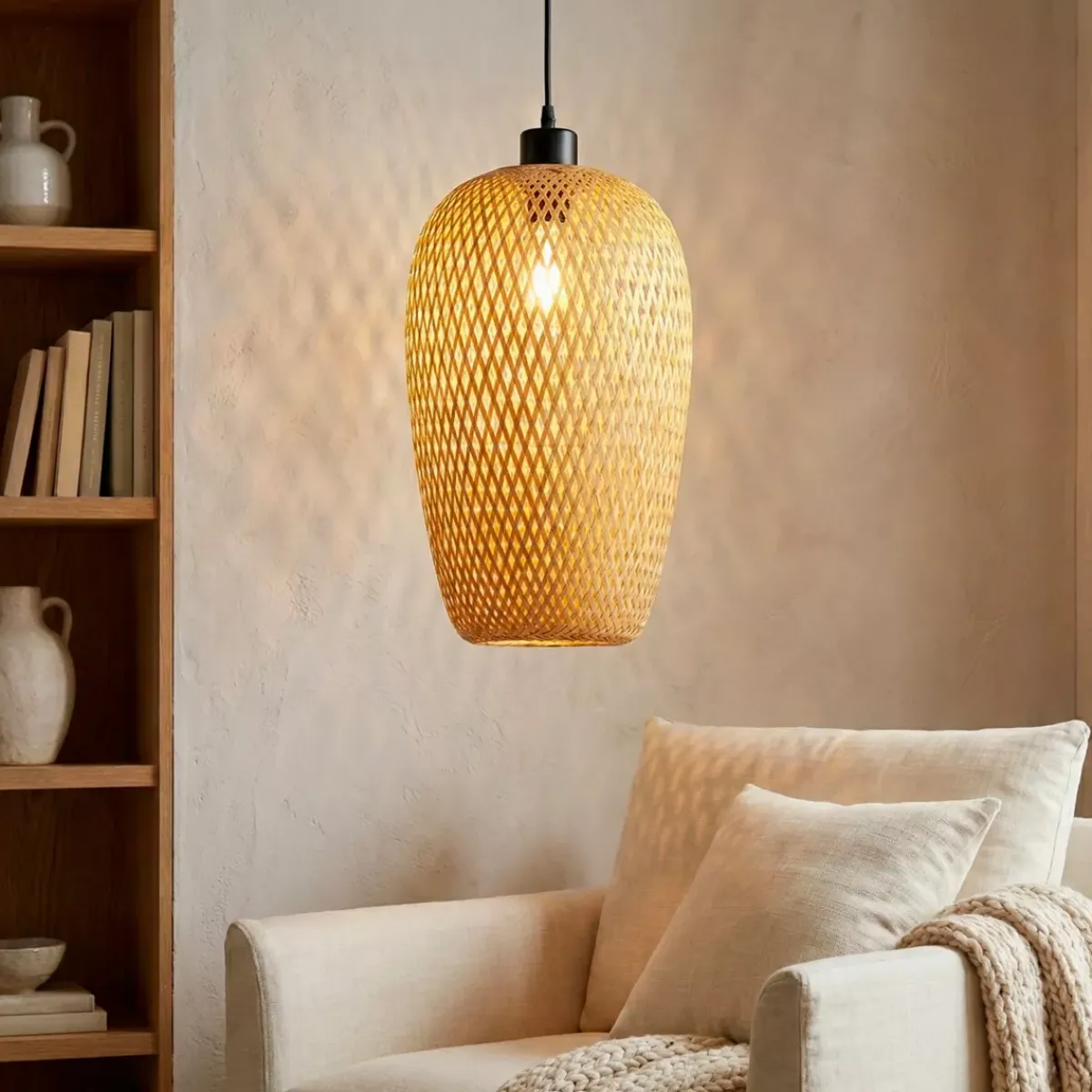 EMINZA Lampadari-Lampada a sospensione in bambù (H35 cm) Fuengirola