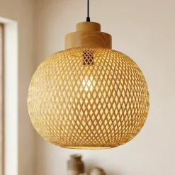 EMINZA Lampadari-Lampada a sospensione rotonda in bambù (D40 cm) Kahala