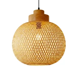EMINZA Lampadari-Lampada a sospensione rotonda in bambù (D40 cm) Kahala
