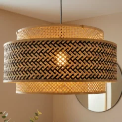 EMINZA Lampadari-Lampada a sospensione rotonda in bambù (D53 cm) Oviedo e naturale