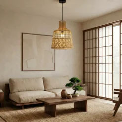 EMINZA Lampadari-Lampada a sospensione traforata in bambù (H50 cm) Pampelune