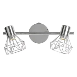 OSTARIA Lampade Da Parete-Lampada da parete con 2 paralumi orientabili in metallo (30 x 16 cm) Diamond