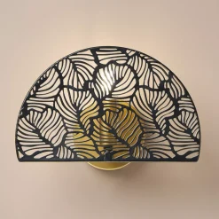 OSTARIA Lampade Da Parete-Lampada da parete in metallo (24 x 15,5 cm) Calathea Nera