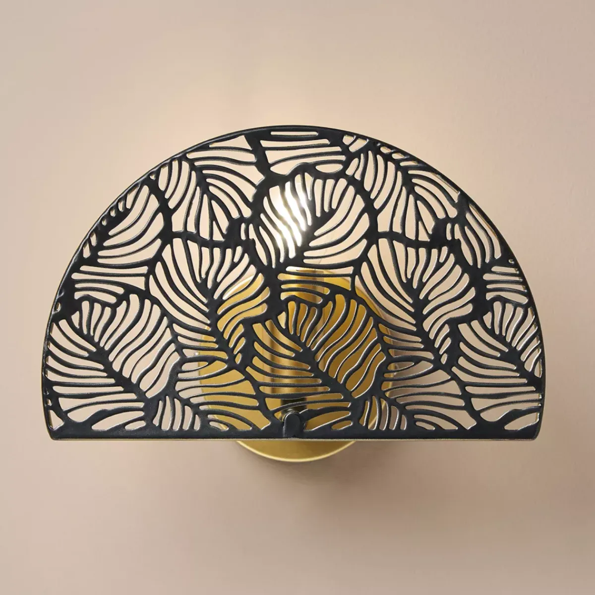 OSTARIA Lampade Da Parete-Lampada da parete in metallo (24 x 15,5 cm) Calathea Nera