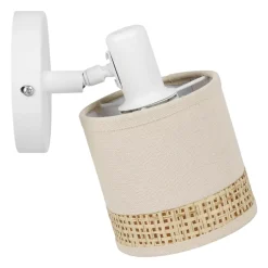 OSTARIA Lampade Da Parete-Lampada da parete orientabile metallo e rattan (10 x 17,5 cm) Bohemia