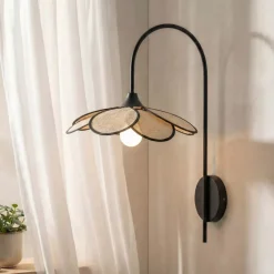 EMINZA Lampade Da Parete-Lampada da parete petalo in tessuto (H62 cm) Alava