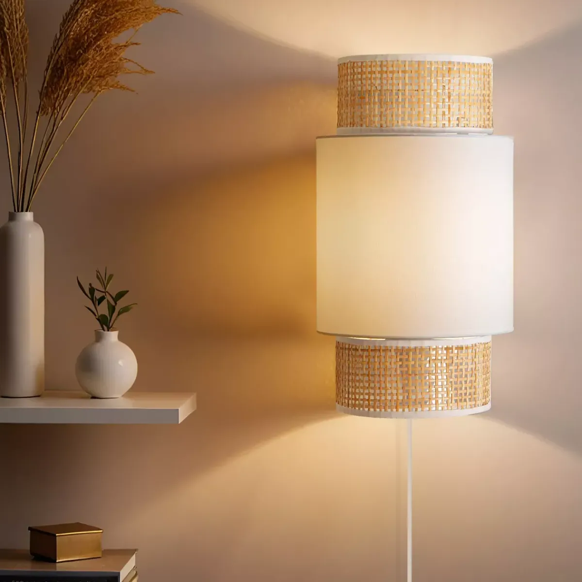 OSTARIA Lampade Da Parete-Lampada da parete rattan (H33 cm) Gigogne