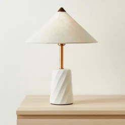 OSTARIA Lampade Da Tavolo-Lampada da tavolo ceramica (H37 cm) Meringa