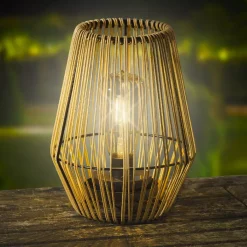 #N/A Luci Per Esterno-Lampada da tavolo solare LED (Alt 23 cm) Calabre Dorato