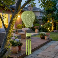 KAEMINGK Luci Per Esterno-Lampada solare a sospensione per giardino LED (H56 cm) Mongolfiera Gialla