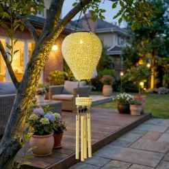 KAEMINGK Luci Per Esterno-Lampada solare a sospensione per giardino LED (H56 cm) Mongolfiera Verde