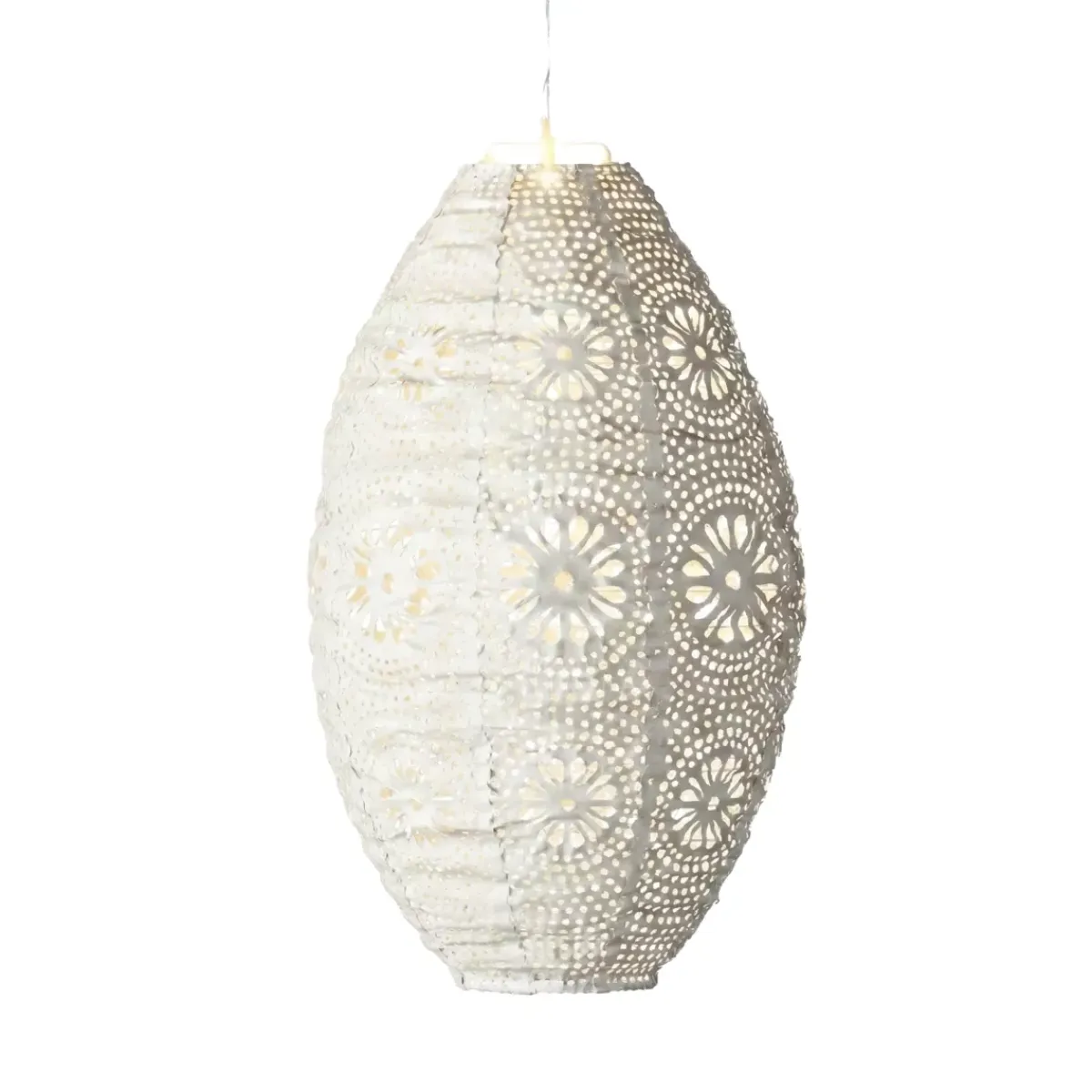 KAEMINGK Luci Per Esterno-Lanterna solare da giardino sospesa (H38 cm) Bianca traforata