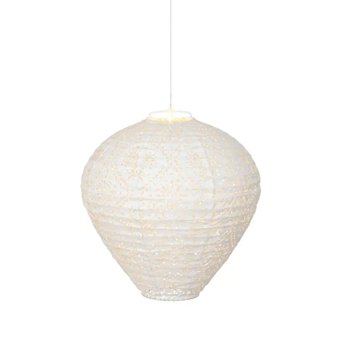 KAEMINGK Luci Per Esterno-Lanterna solare da giardino sospesa (H28 cm) Bianca traforata