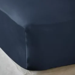 Lenzuola con angoli in raso di bambù (160 x 200 cm) Sienna Blu notte