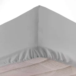 Lenzuolo con angoli cotone lavato (140 x 190 cm) Linette Grigio