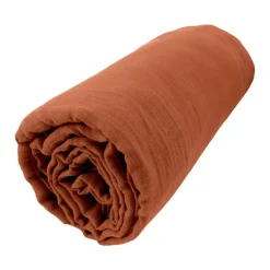 Lenzuolo con angoli di cotone (90 x 200 cm) Gaïa Terracotta