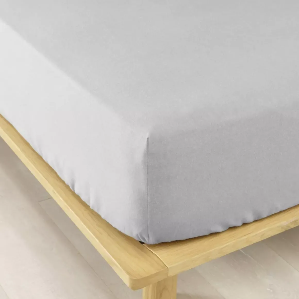 Lenzuolo con angoli flanella di cotone (140 cm) Théa Grigio chiaro