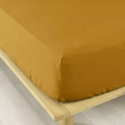 Lenzuolo con angoli flanella di cotone (90 x 190 cm) Nina Giallo ocra