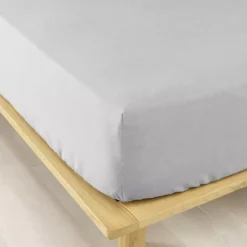 Lenzuolo con angoli flanella di cotone (90 cm) Théa Grigio chiaro